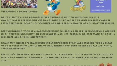 De 107 e editie van de 4-Daagse is van dinsdag 15 juli t/m vrijdag 18 juli 2025 Ook dit jaar is het mogelijk om zich tijdens de 4-Daagse van Nijmegen elke avond te laten verzorgen, zodat u de volgende dag weer fris en monter aan de start verschijnt.